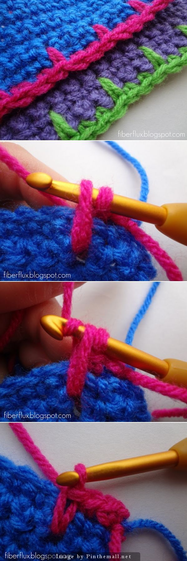 #Crochet_Tutorial – “How to crochet a Blanket Stitch edging. Many more photos at fiberflux. Simple, but effective edging.” Enjoy from