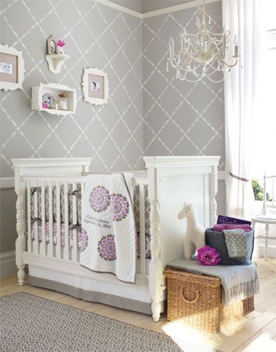 Girls Nursery 3 – Gray and purple room, its currently my favorite for Koalas room. Paint: Benjamin Moores Coventry Gray (HC 169). Their Silver Chain (1472) color would also go