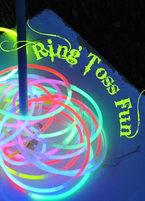 Glowing ring toss game for
