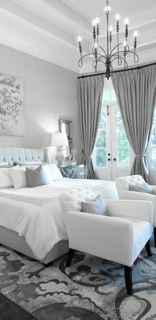 Gray with white bedroom color
