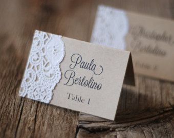 Handmade Rustic Tented Table Place Card Setting – Custom – Escort Card – Shabby Chic – Vintage Burlap & Lace – Gift Tag – Menu – Meal