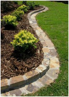 Flower Beds, Rock Flower Beds and Flower Bed -   Mow-over flower bed edging Ideas Collection