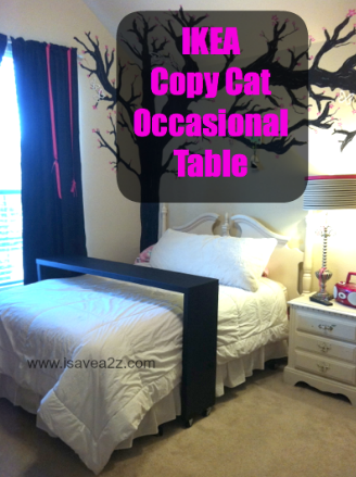 Occasional Table. Im going to do this when I get a new bed frame that doesnt have a foot