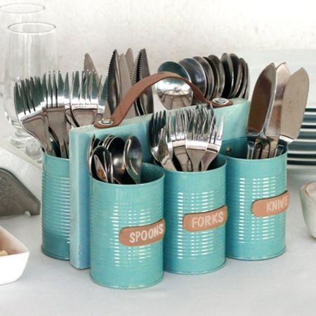 Use recycled cans to make a