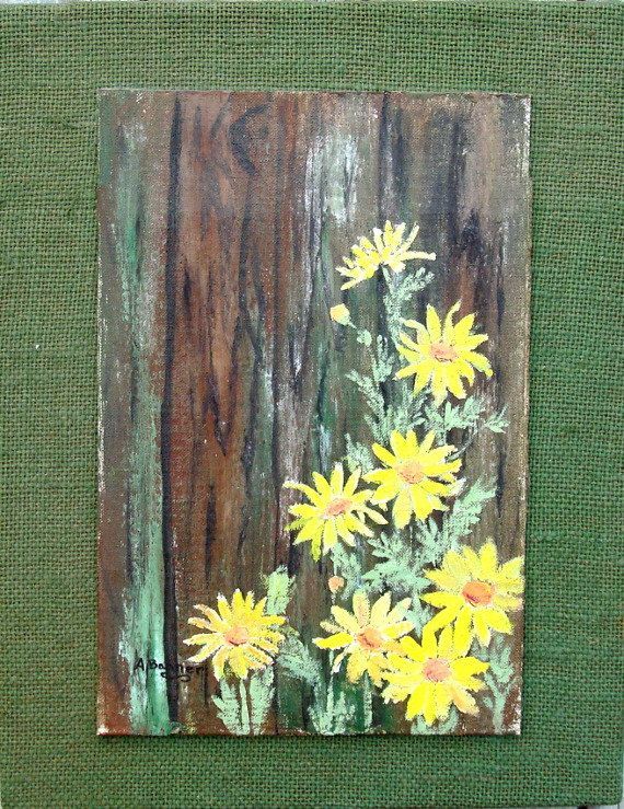 Acrylic Painted DAISIES on
