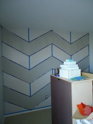 awesome tutorial for painting a chevron wall- the “after” is so fantastic! I will have a chevron wall in my home one