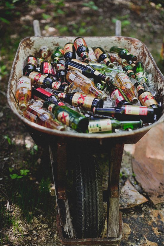 backyard wedding reception ideas | How awesome is this, maypole, drink station? Tons of colorful