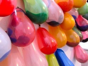 Balloons filled with paint