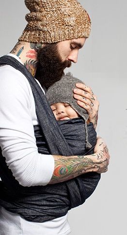 Bearded, tattoed, baby – wearing man… *swoon* I think my panties just hit the