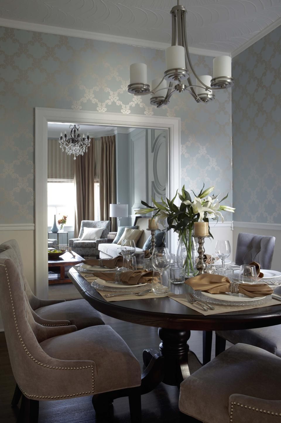 Contemporary Transitional French Country Dining Room Design Photo by LUX Design Album – Residential Design, Shaw