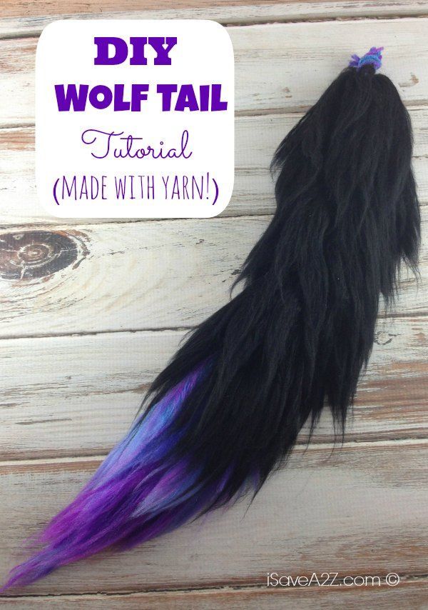 Costume Wolf Tail Tutorial – made with YARN!  Can you believe it?!!!  So easy!  #anime #furry