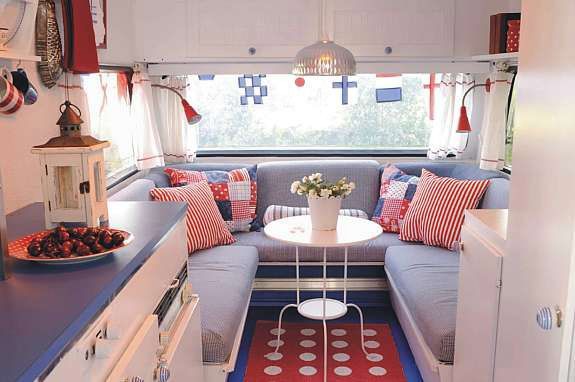 Decorating A Pop-Up Camper | Decorate a Camper in Red, White & Blue from Madison Avenue