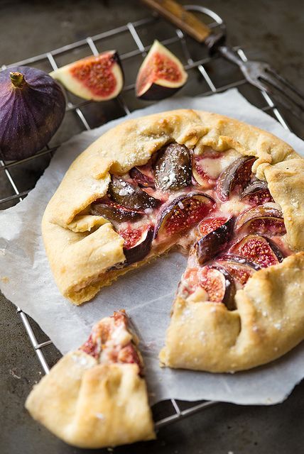 Fig galette with cream cheese and