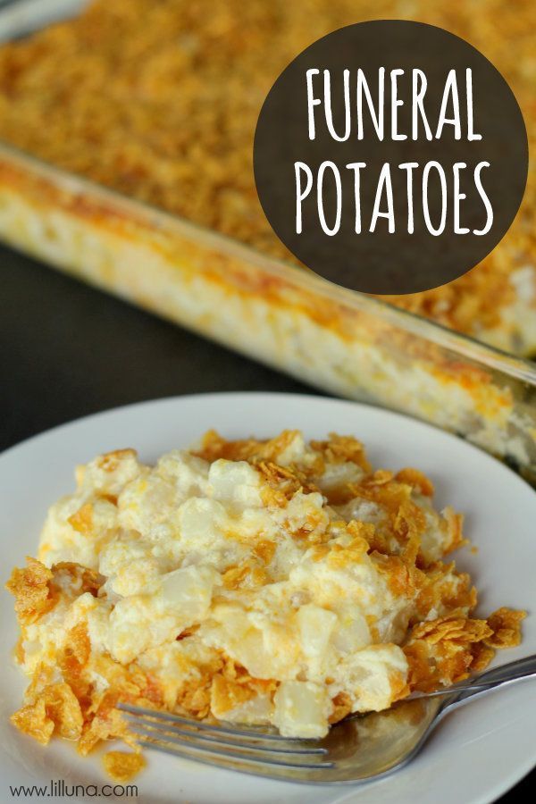 Funeral Potatoes Recipe – You can substitute the Cream of Chicken soup for Cream of Mushroom to make it vegetarian. This is a potluck pleaser for our monthly potlucks at work! It also cooks great in a