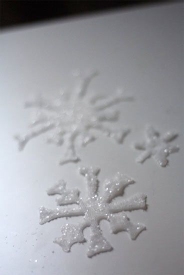 DIY Glue Snowflakes