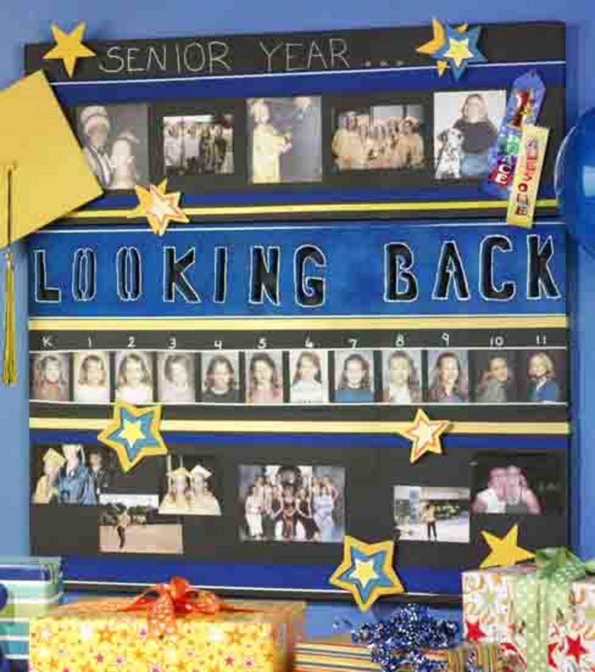 #Graduation memories :) Love adding the school pictures from kindergarten through middle school and high school.  Great decoration for a graduation