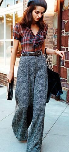 I like the plaid blouse and hat. The pants are a little too high-wasted for my style, but other than that