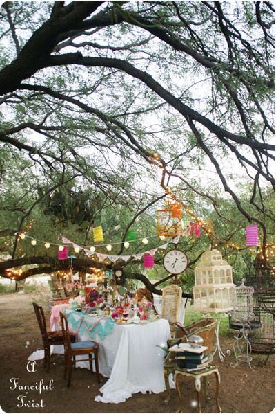 {Inspiration} {Decor} Start Collecting Different Chairs for the Table. Whimsical Mad Hatter Tea