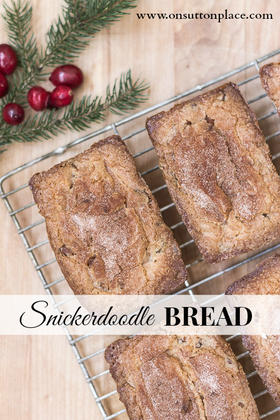 Moist and yummy Snickerdoodle Bread gets added flavor from Hersheys cinnamon chips | On Sutton
