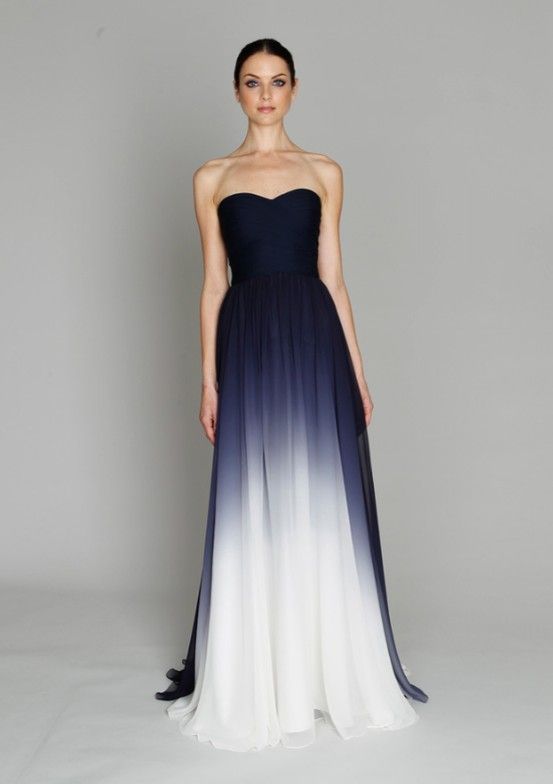 Navy Ombre Dress by Monique Lhuillier from The Sweetest