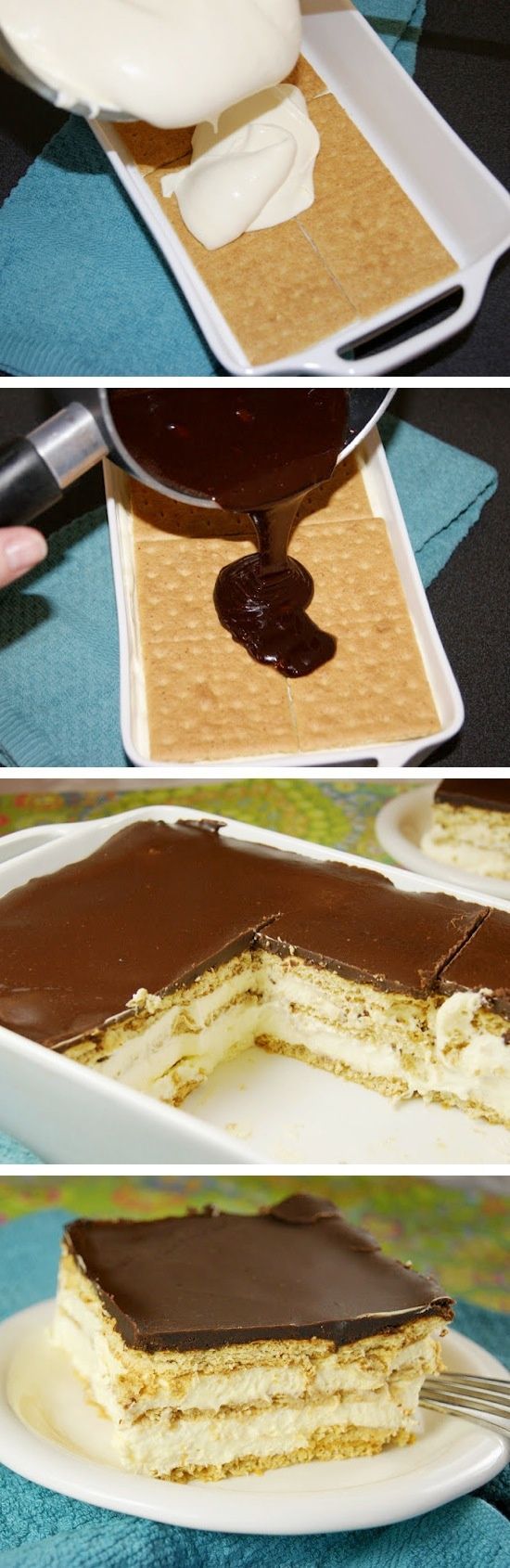 No-Bake Chocolate Eclair Dessert    THis is so good and great for summer