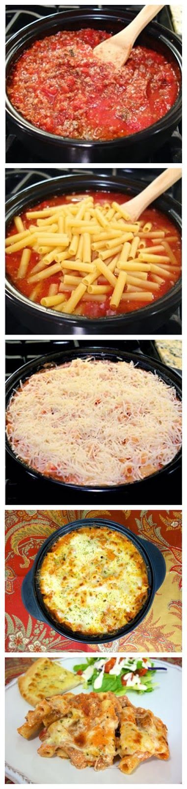 One-Pot Baked Ziti-use more ricotta cheese and tomatoes next