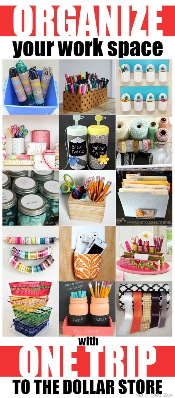 Organize Your Work Space with One Trip to the Dollar Store – Mad in