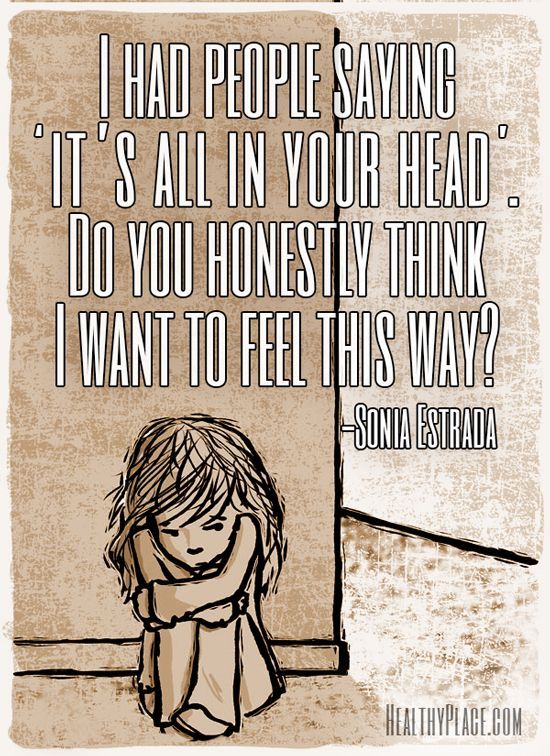 Quote on mental health stigma – I had people saying its all in your head. Do you honestly think I want to feel this