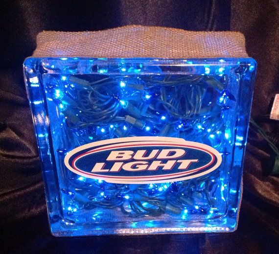 Bud Light — Glass Block — Unique Gift — By the Bar — Man Cave — SALE on Etsy,
