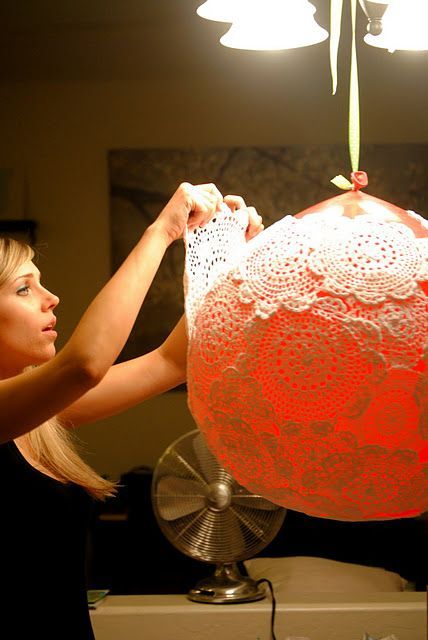doily lamp with a huge ball