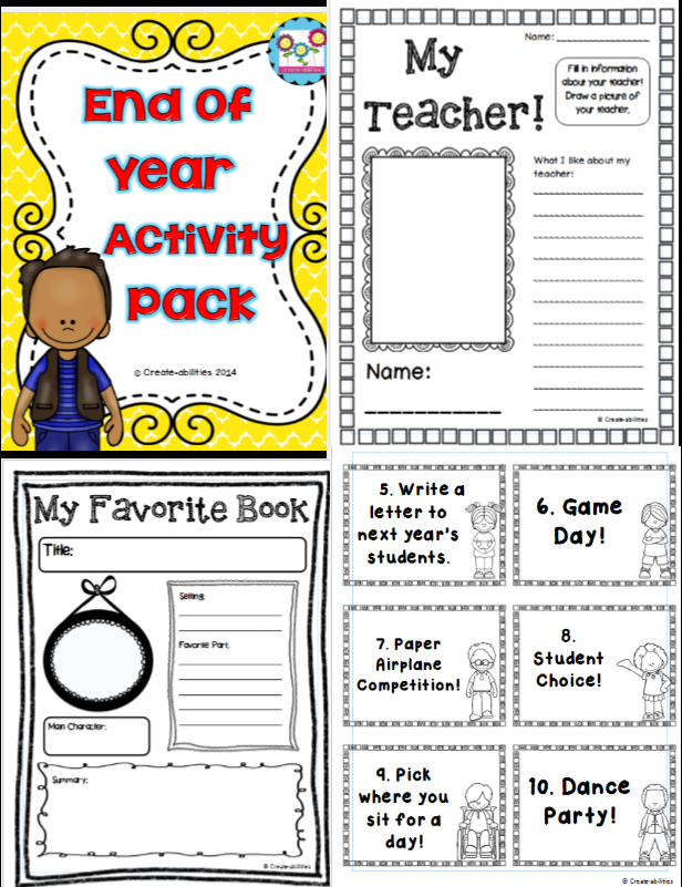 End of Year Activity Pack!