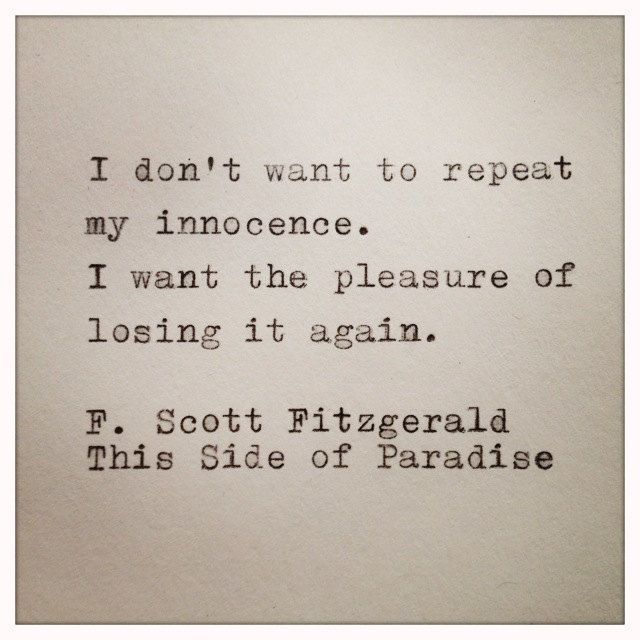 F Scott Fitzgerald…hmm. I