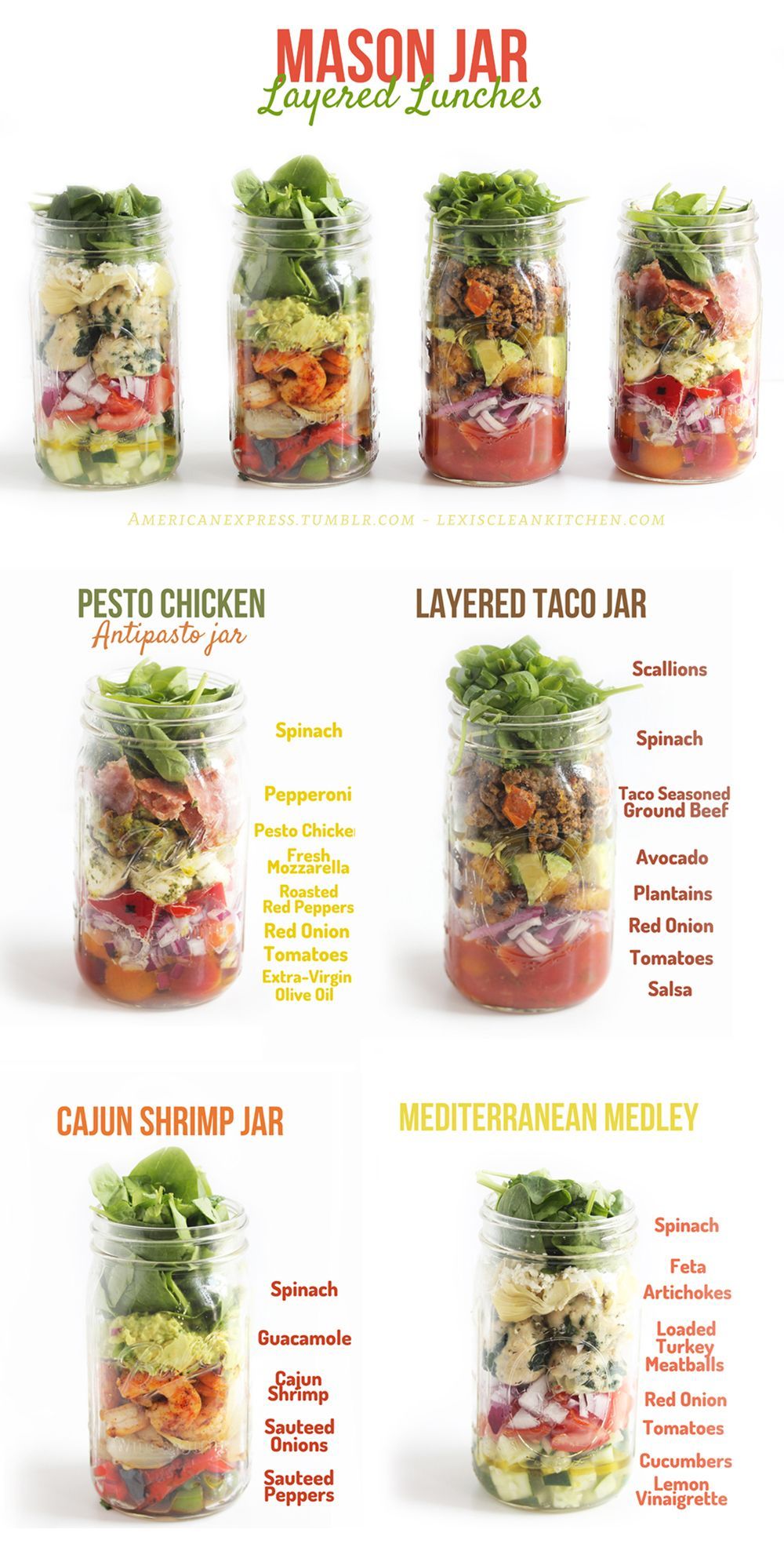 Mason Jar Layered Lunches! Perfect for back to school, work, or every day!