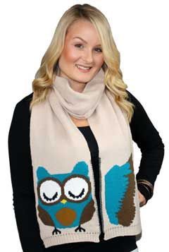 Owl Scarf, a knit winter sc