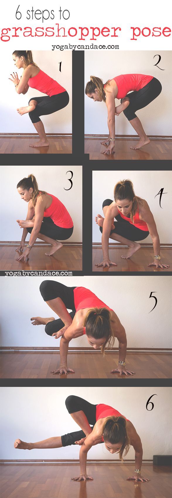 Pin now, practice later! How to do grasshopper pose. Wearing: Zella leggings, Sweaty Betty