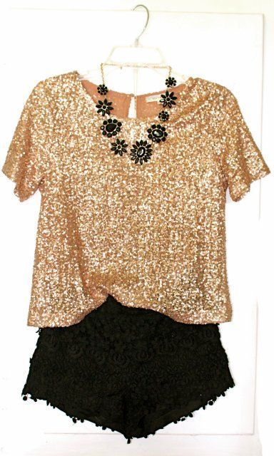 Sparkly gold blouse with bl