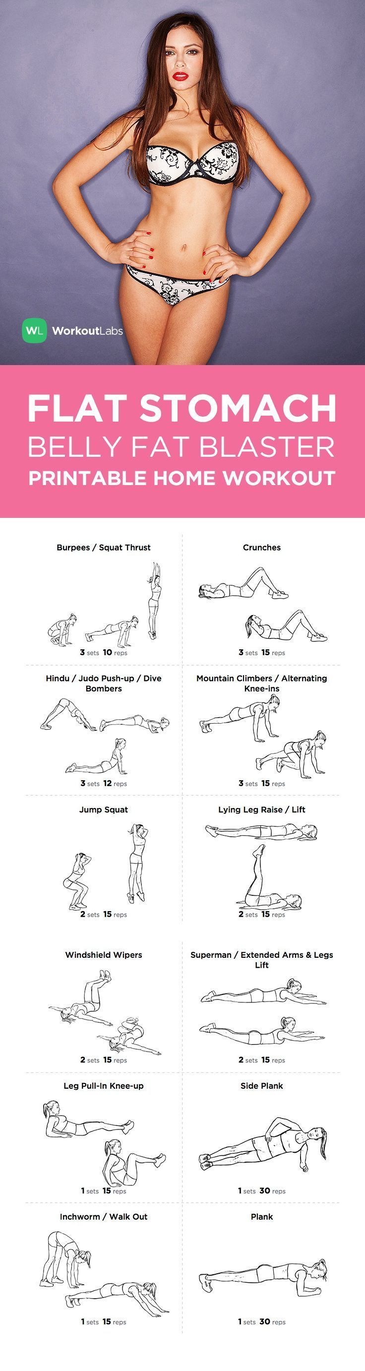 Want toned, flat abs by this spring? Burn away love handles & get a sexy, smooth stomach right now with this home workout for beginners. Pin now, Check