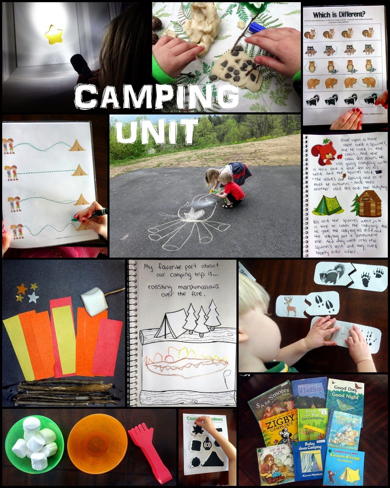 Camping Unit – activities for toddlers and preschoolers to do before and during a camping trip!