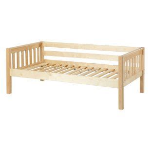 DIY Daybed frame ideas… yes, SLATS for sides and back! also, this would work for attaching wheels.