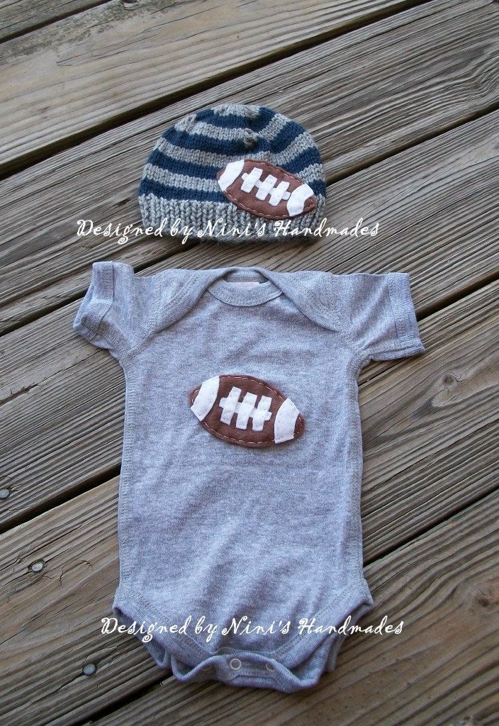 FOOTBALL Hat and Onesie Baby hat and bodysuit, Baby hat, beanie, football applique, sports, athletic, boys accessories, childrens