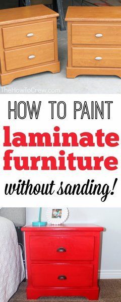 How To Paint Laminate Furniture (Without Sanding!) For my sewing table when I decide on a color.