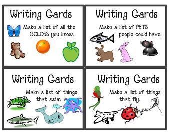 I use these writing cards with my first grade class as a Work on Writing  activity during our Daily 5 rotations.  The first time I