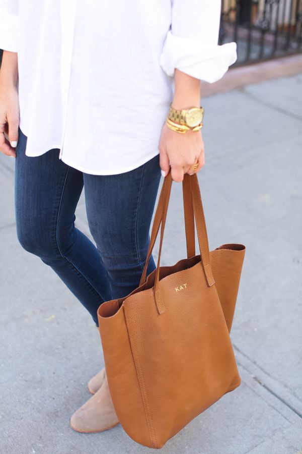Leather totes are look better over time and develop a vintage feel to them