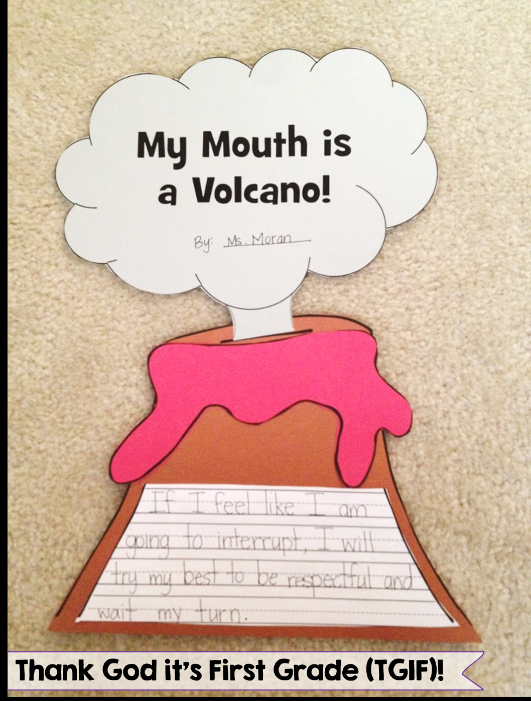 My mouth is a volcano activity to help your students curb their interrupting from the beginning of the year!