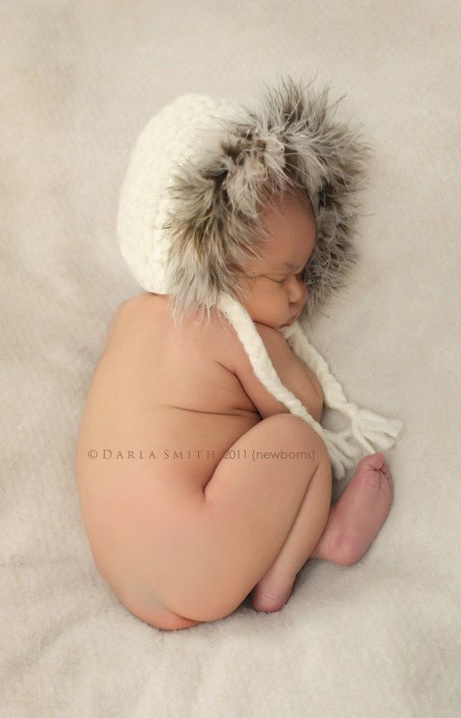 Newborn Eskimo Kisses Winter Bonnet by twocraftymamas on Etsy, $26.00