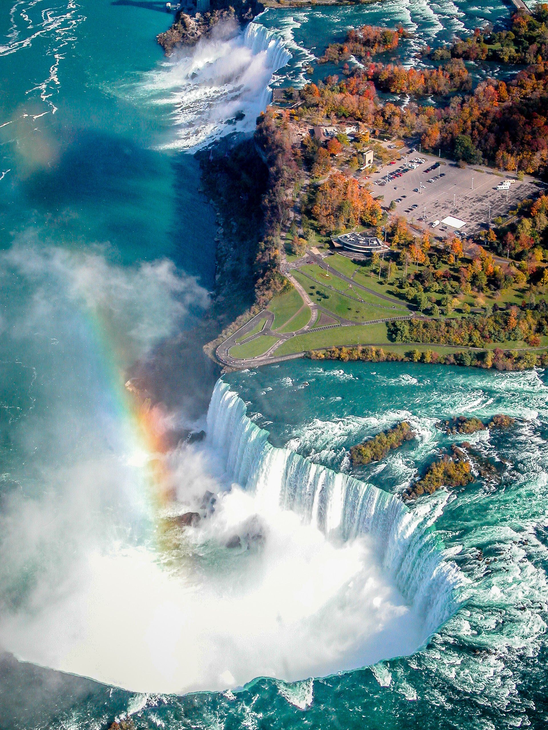 Niagra Falls from a helicopter, Canadian airspace.