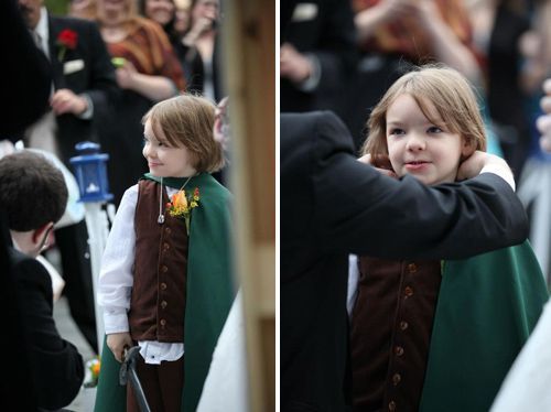 Normally dont post wedding stuff…but the ring bearer dressed up as Frodo?!?!  BRILLIANT!