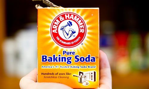 Prepare a thick paste using one cup of baking soda and about three teaspoons of salt and some water. Mix the ingredients properly