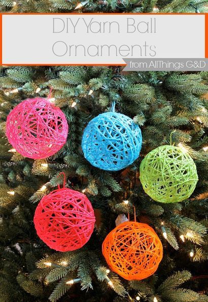 THE KIDS AND I DID THIS MANY YEARS AGO AND IT IS FUN   how to make yarn ball ornaments, christmas decorations, seasonal holiday