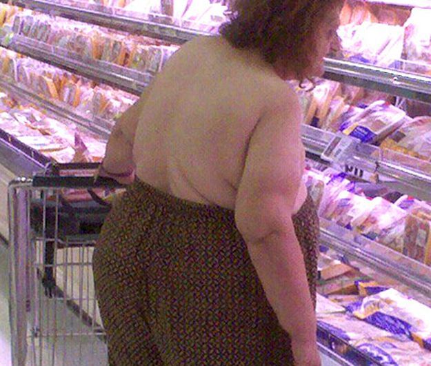 This woman who tucked her tatas into her pants. | 42 People You Wont Believe Actually Exist
